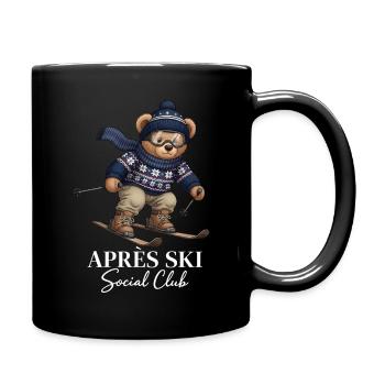 Apres Ski Social Club Bär Skifahren - Tasse einfarbig - Schwarz - Rechts