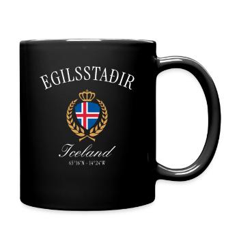 Egilsstaðir Island Wappen Krone – Reise Souvenir - Tasse einfarbig - Schwarz - Rechts