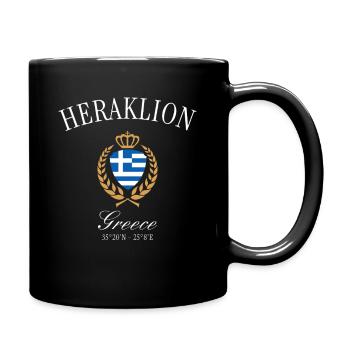 Heraklion Griechenland Wappen Krone Reise Souvenir - Tasse einfarbig - Schwarz - Rechts