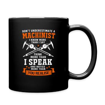 Zerspanungsmechaniker Zerspaner Dreher CNC Fräser - Tasse einfarbig - Schwarz - Rechts