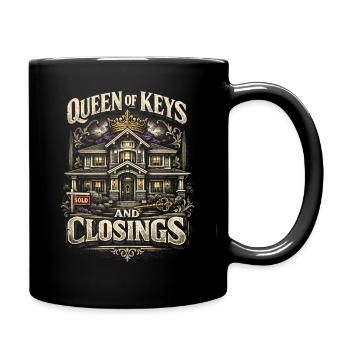 Immobilienmakler Makler Queen Of Keys And Closings - Tasse einfarbig - Schwarz - Rechts