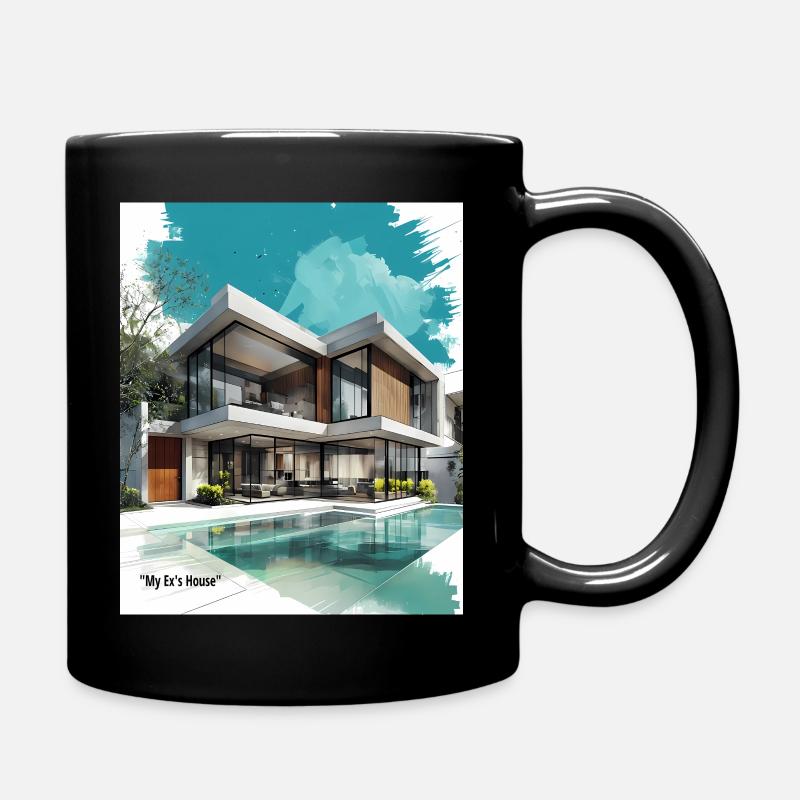 La villa moderne de mon ex au bord de la piscine - Mug uni - noir
