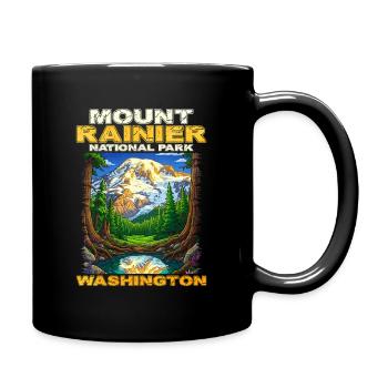 Mount Rainier National Park, Washington - Full Colour Mug - black - Right