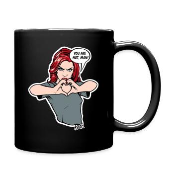 Herzhände Attitüde Cartoon Tee - Tasse einfarbig - Schwarz - Rechts