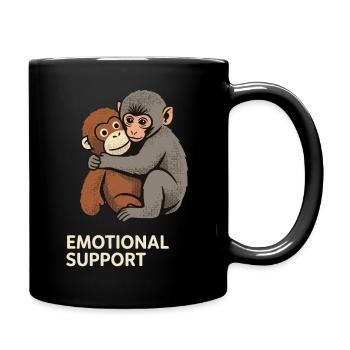 Emotional Support Baby Monkey Punch - Full Colour Mug - black - Right