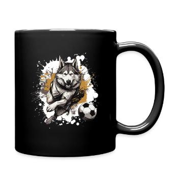 Équipe de football Husky Dog - Mug uni - noir - Droite