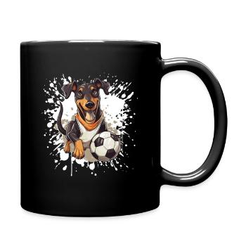 Doberman Chien Football Sports - Mug uni - noir - Droite