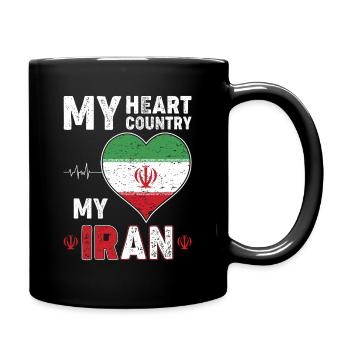 Heart for Iran Flag Heart - Full Colour Mug - black - Right