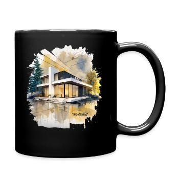 Villa moderne aquarelle - Mug uni - noir - Droite