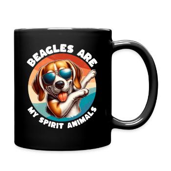 Lustige Beagle Sprüche - Tasse einfarbig - Schwarz - Rechts