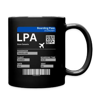 Flight Ticket Gran Canaria Holiday Canary Islands Idea - Full Colour Mug - black - Right