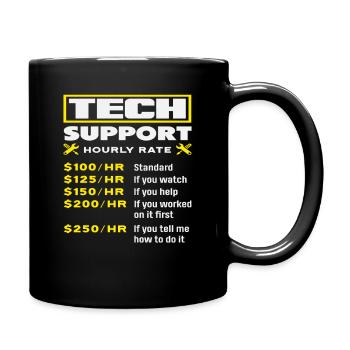 Support technique Liste de prix horaires Informatique - Mug uni - noir - Droite