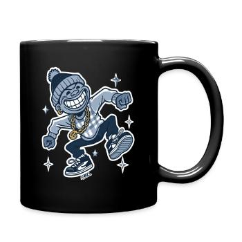Grinning Rapper with Gold Chain - Full Colour Mug - black - Right