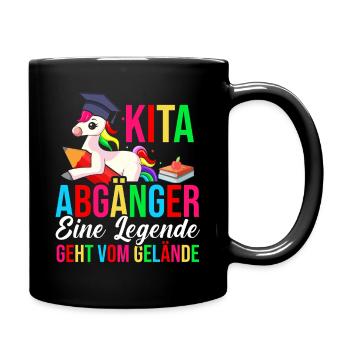 Kita Abgänger Eine Legende Verlässt Das Gelände - Tasse einfarbig - Schwarz - Rechts