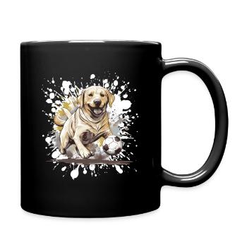 Labrador Chien Football Sports - Mug uni - noir - Droite
