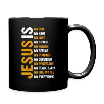 Jesus My God My Rock Christian Faith Quote Design - Tasse einfarbig - Schwarz - Rechts