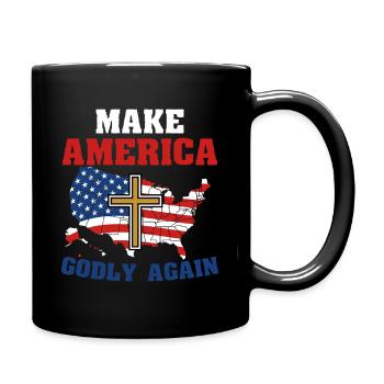 Make America Godly Again Christian USA Cross Art - Tasse einfarbig - Schwarz - Rechts