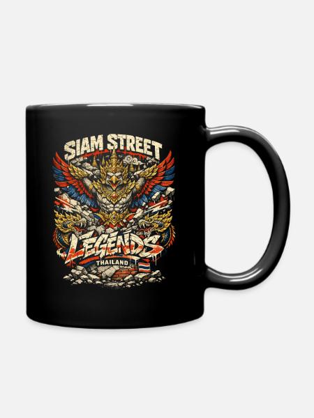Thailand Thai Pride Siam Street - Full Colour Mug - black
