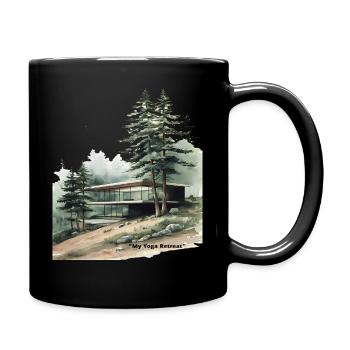 Modern Yoga Retreat Cabin - Full Colour Mug - black - Right