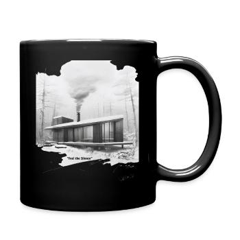 Silent Winter Modern Cabin - Full Colour Mug - black - Right