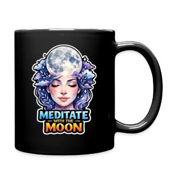 Méditation lunaire, pleine conscience lunaire, spirituel - Mug uni - noir - Droite