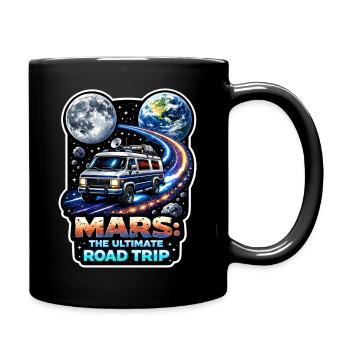 Let's go to Mars. Mars exploration mission - Full Colour Mug - black - Right