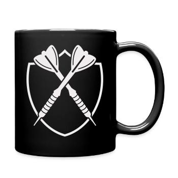 Darts Shield Cross – Precision Symbol - Full Colour Mug - black - Right