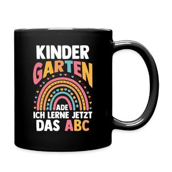 Kindergarten Ade Ich Lerne Jetzt Das ABC - Tasse einfarbig - Schwarz - Rechts