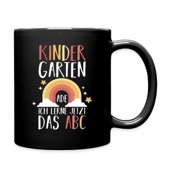 Kindergarten Ade Ich Lerne Jetzt Das ABC - Tasse einfarbig - Schwarz - Rechts