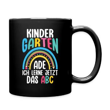 Kindergarten Ade Ich Lerne Jetzt Das ABC - Tasse einfarbig - Schwarz - Rechts