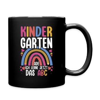 Kindergarten Ade Ich Lerne Jetzt Das ABC - Tasse einfarbig - Schwarz - Rechts
