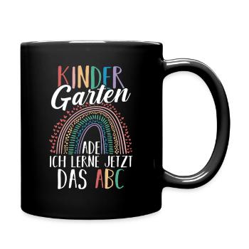 Kindergarten Ade Ich Lerne Jetzt Das ABC - Tasse einfarbig - Schwarz - Rechts