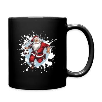 Weihnachtsmann Fussball Team - Tasse einfarbig - Schwarz - Rechts