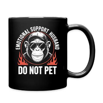 Emotional Support Monkey Do Not Pet - Full Colour Mug - black - Right