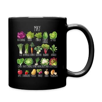 May Veggie Kalender drucken - Tasse einfarbig - Schwarz - Rechts