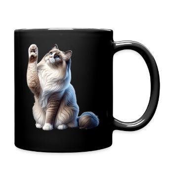 Ragdoll Katze Ragdoll Cat - Tasse einfarbig - Schwarz - Rechts
