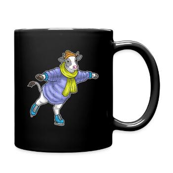 Kuh Eislaufen Schlittschuhe Wintersport - Full Colour Mug - black - Right