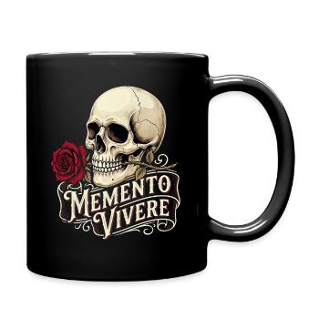 Memento Vivere - Tasse einfarbig - Schwarz - Rechts