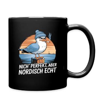  Nich Perfekt Aber Nordisch Echt Lustige Möwe Mit - Tasse einfarbig - Schwarz - Rechts