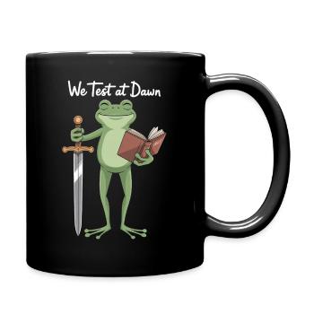 Grenouille de Test de l’Aube : Épée & Livre - Mug uni - noir - Droite