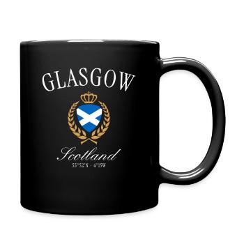 Glasgow Schottland Wappen Krone – Reise Souvenir - Tasse einfarbig - Schwarz - Rechts