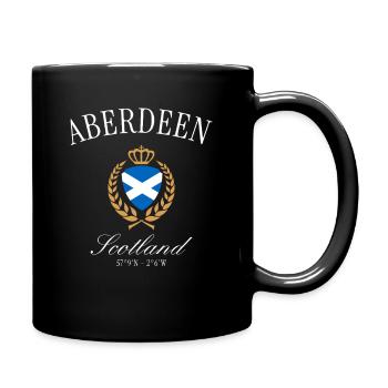 Aberdeen Schottland Wappen Krone – Reise Souvenir - Tasse einfarbig - Schwarz - Rechts