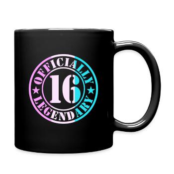16e anniversaire Garçon Fille Légende Niveau 16 - Mug uni - noir - Droite