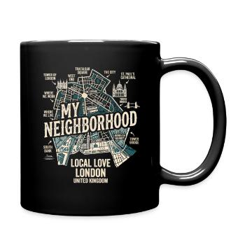 Londres : mon quartier - Mug uni - noir - Droite