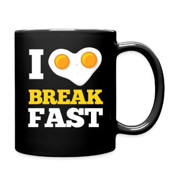 I Love Breakfast Fried Egg Heart - Full Colour Mug - black - Right