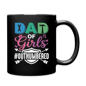 Papa des filles #Outnumbered Père fille - Mug uni - noir - Droite