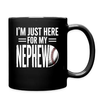 I'm Just Here For My Nephew Baseball - Full Colour Mug - black - Right