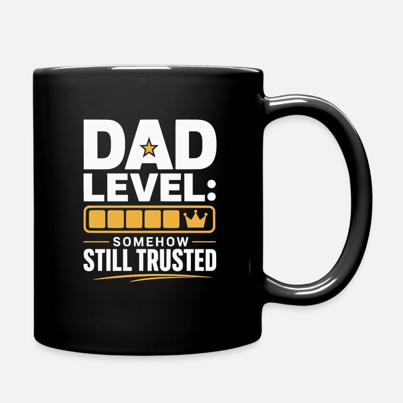 Dad Level: Immer noch vertraut - Tasse einfarbig - Schwarz