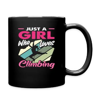 Just a girl who loves climbing - Full Colour Mug - black - Right