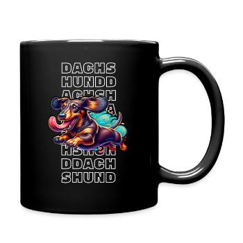 Dachshund - Tasse einfarbig - Schwarz - Rechts